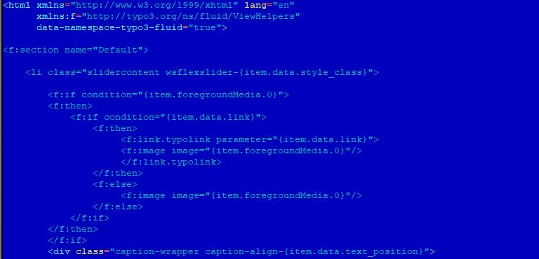 Source Code Flexslider.html nach Änderung
