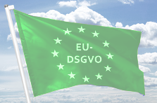 EU-DSGVO Text auf grüner Fahne