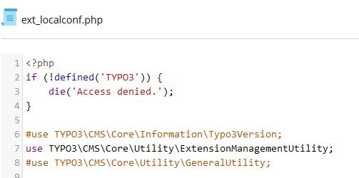 So muss der Beginn der ext_localconf.php für Typo3 12 aussehen